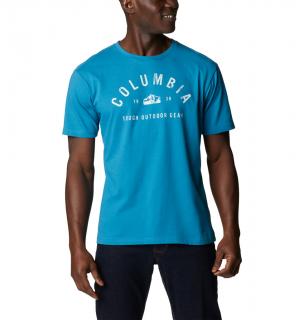 Columbia Pánske tričko Urban Trail™ Graphic Short Sleeve Veľkosť: L, Farba: Deep Marine, CS