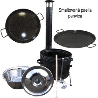 Nerezový set 15 L + Paella smalt (Kotlíková súprava 15 L so smaltovanou paella panvicou)