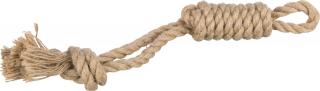 Hracie lano s uzlovým peškom, 35 cm, konope/bavlna