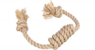 Hracie lano so špirálovým uzlom, 48 cm, konope/bavlna