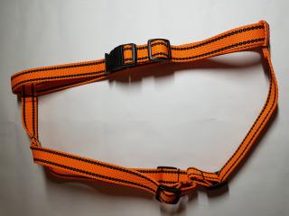 Palkar klasický postroj pre psov 52 cm - 90 cm veľ. 4 oranžová s páskami (Palkar klasický postroj pre psov 52 cm - 90 cm veľ. 4 oranžová s páskami)