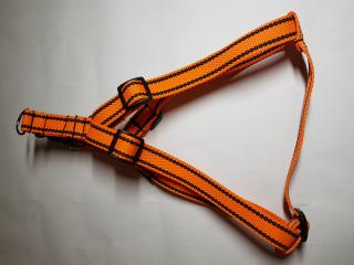 Palkar motýlik postroj pre psov 48 cm - 72 cm veľ. 4 oranžová s páskami (Palkar motýlik postroj pre psov 48 cm - 72 cm veľ. 4 oranžová s páskami)