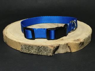 Palkar obojok z popruhu pre psov 35 cm x 16 mm modrá