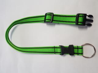 Palkar obojok z popruhu pre psov 65 cm x 25 mm svetlo-zelená s páskami