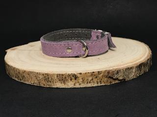Palkar obojok z velúrovej kože pre psov 30 cm x 16 mm ružová