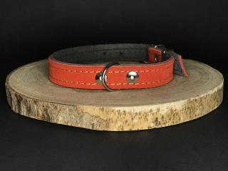 Palkar obojok z velúrovej kože pre psov 35 cm x 16 mm červená