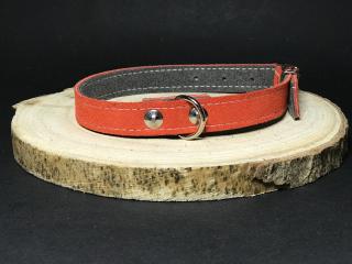 Palkar obojok z velúrovej kože pre psov 40 cm x 18 mm červená