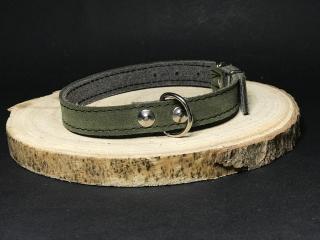 Palkar obojok z velúrovej kože pre psov 40 cm x 18 mm vojenská