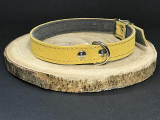 Palkár obojok z velúrovej kože pre psov 50 cm x 22 mm žltá