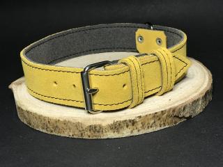 Palkar obojok z velúrovej kože pre psov 55 cm x 30 mm žltá