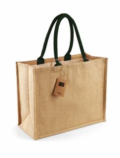 Jutová nákupná taška Esstyle - prírodná / zelená