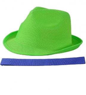 letný klobúk limetkovo zelenej farby