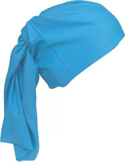 Multifunkčná šatka jednofarebná -nákrčník tyrkysovo modrej farby