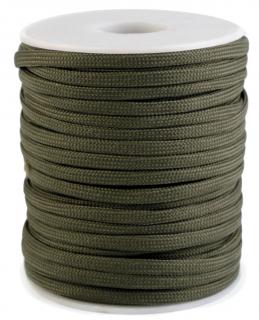 Padáková / odevná šnúra, priemer 4 mm - khaki zelená