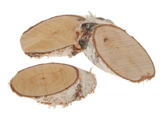 Plát z brezovej kôry, oválny mini, prírodný, 9 - 13 x 2 cm,