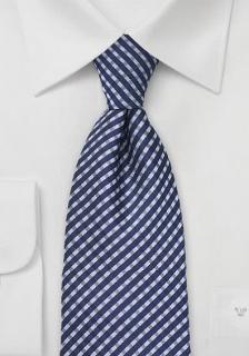 Predĺžená kravata Coslada modro strieborné káro