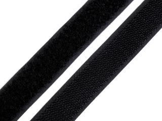 Suchý zips háčik + plyš šírka 20 mm - čierny