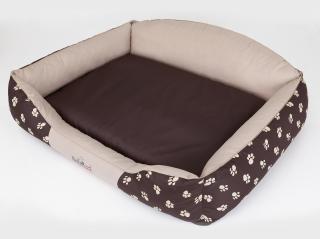 Pelech pre psa Royal - béžová koruna  Vysoký vnútorný matrac, zvýšený zadný okraj pelechu Veľkosť: XL - 84 x 65 cm