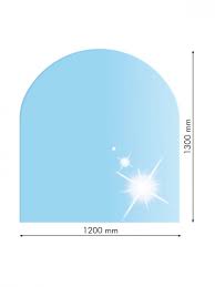 Sklo pod kachle - oblúk (kalené sklo, 120x130cm, fazeta 20mm, hr. 8mm)