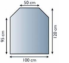 Sklo pod kachle - šesťuhoľník (kalené sklo, 100x120cm, fazeta 20mm, hr. 8mm)
