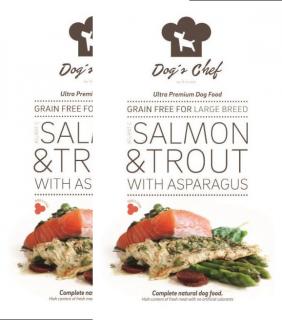 2x DOG’S CHEF Atlantic Salmon &amp; Trout with Asparagus LB 15 kg + DOPRAVA ZDARMA
