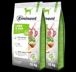 2x EMINENT dog Lamb&amp;Rice 15 Kg + DOPRAVA ZDARMA