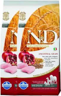 2x Farmina N&amp;D dog AG adult medium &amp; maxi chicken &amp; pomegran 12 kg + DOPRAVA ZDARMA
