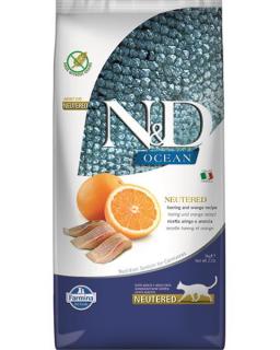 Farmina N&amp;D cat OCEAN (GF) adult, neutered, herring &amp; orange 5 kg