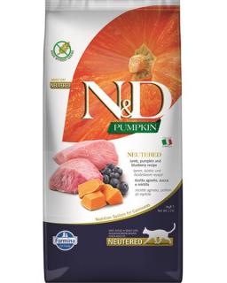 Farmina N&amp;D cat PUMPKIN adult, neutered, lamb &amp; blueberry 5 kg + DOPRAVA ZDARMA