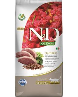 Farmina N&amp;D cat QUINOA (GF) adult, neutered, duck, broccoli &amp; asparagus 5 kg