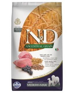 Farmina N&amp;D dog AG adult medium &amp; maxi, lamb, spelt, oats &amp; blueberry 12 kg