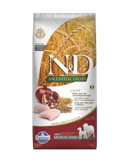 Farmina N&amp;D dog AG adult medium &amp; maxi, light, chicken, spelt, oats &amp; pome 12 kg