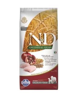 Farmina N&amp;D dog AG senior medium &amp; maxi, chicken spelt, oats &amp; pomegranate 12 kg