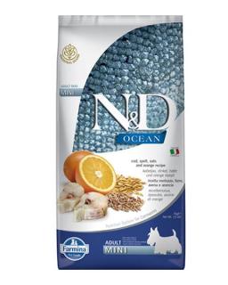 Farmina N&amp;D dog OCEAN (AG) adult mini, codfish, spelt, oats &amp; orange 7 kg