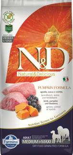Farmina N&amp;D dog PUMPKIN (GF) adult medium &amp; maxi, lamb &amp; blueberry 12 kg