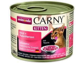 Animonda Carny Junior konzerva pre mačky hovädzie + morčacie srdce 200g
