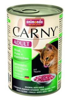 Animonda Carny konzerva pre mačky hovädzie + morka + králik 400 g