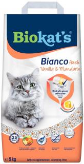 Biokat's BIANCO FRESH vanilka a mandarínka podstielka 5kg