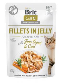 Brit Care Cat Fillets in Jelly with Fine Trout & Cod  85 g