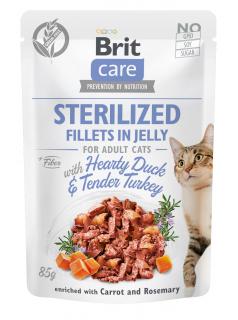 Brit Care Cat Sterilized Fillets in Jelly with Hearty Duck & Tender Turkey 85 g