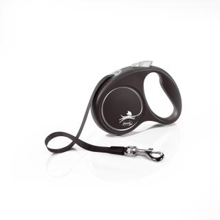 Flexi Black Design S páska 5m/15 kg strieborná