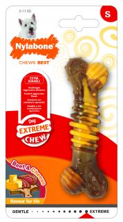 Hračka NYLAB Extreme Chew Texture Bone Steak&Cheese S