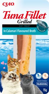 Inaba tuniakový filet pre mačky - kalamáry 15g
