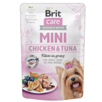 Kapsička Brit Care Mini Chicken&Tuna fillets in gravy 85g