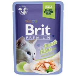 Kapsička Brit Prem.Cat Delic.Fillets in Jelly with Trout 85 g