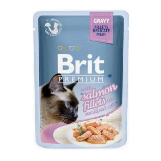 Kapsička Brit Premium Cat Delic.Fillets in Gravy with Salmon for Sterilised 85 g
