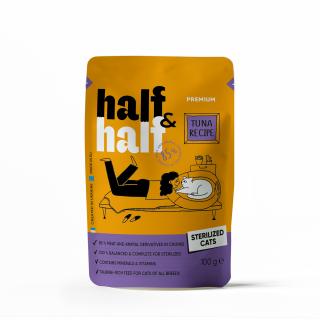 Kapsička Half&Half Sterilised Cat kúsky v omáčke tuniak kapsička pre mačky 100g