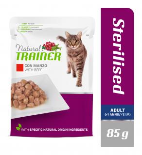 Kapsička Natural Trainer Cat STERILISED hovädzie 85 g