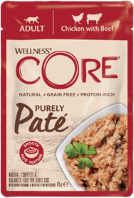 Kapsička Wellness Core Cat Paté kura a hovädzie 85g