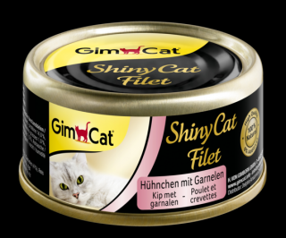 Konzerva ShinyCat Chicken fillet s krevetou v kuracom vývare 70g